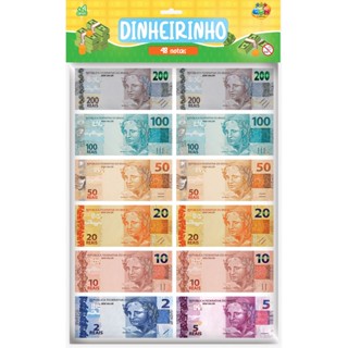 Dinheirinho 48 Notas GGB Dinheiro Infantil Brinquedo Educativo em Oferta na Shopee