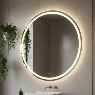 Espelho Redondo 40cm a 60cm Com LED 3 Cores Jateado Lapidado Banheiro Maquiagem Salão de Beleza em Oferta na Shopee