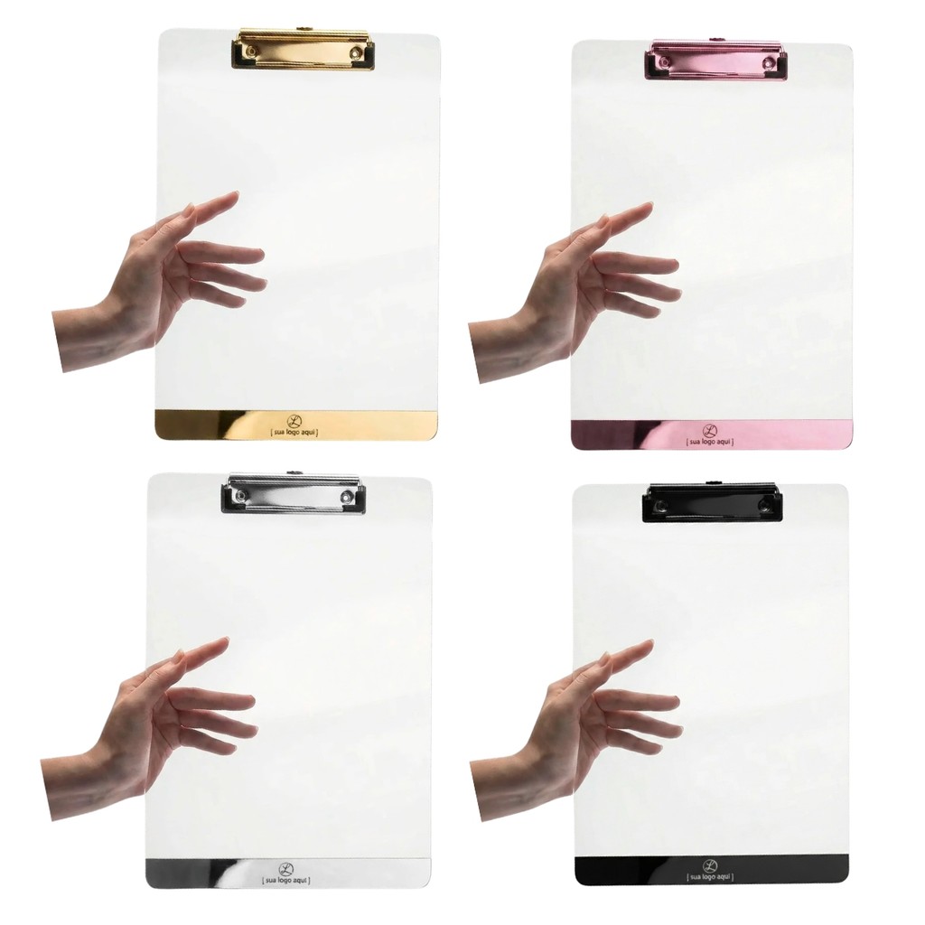 Prancheta Personalizada Papel A4 Comercial Espelhada Recepção Escrita Prendedor Eventos Formulários em Oferta na Shopee