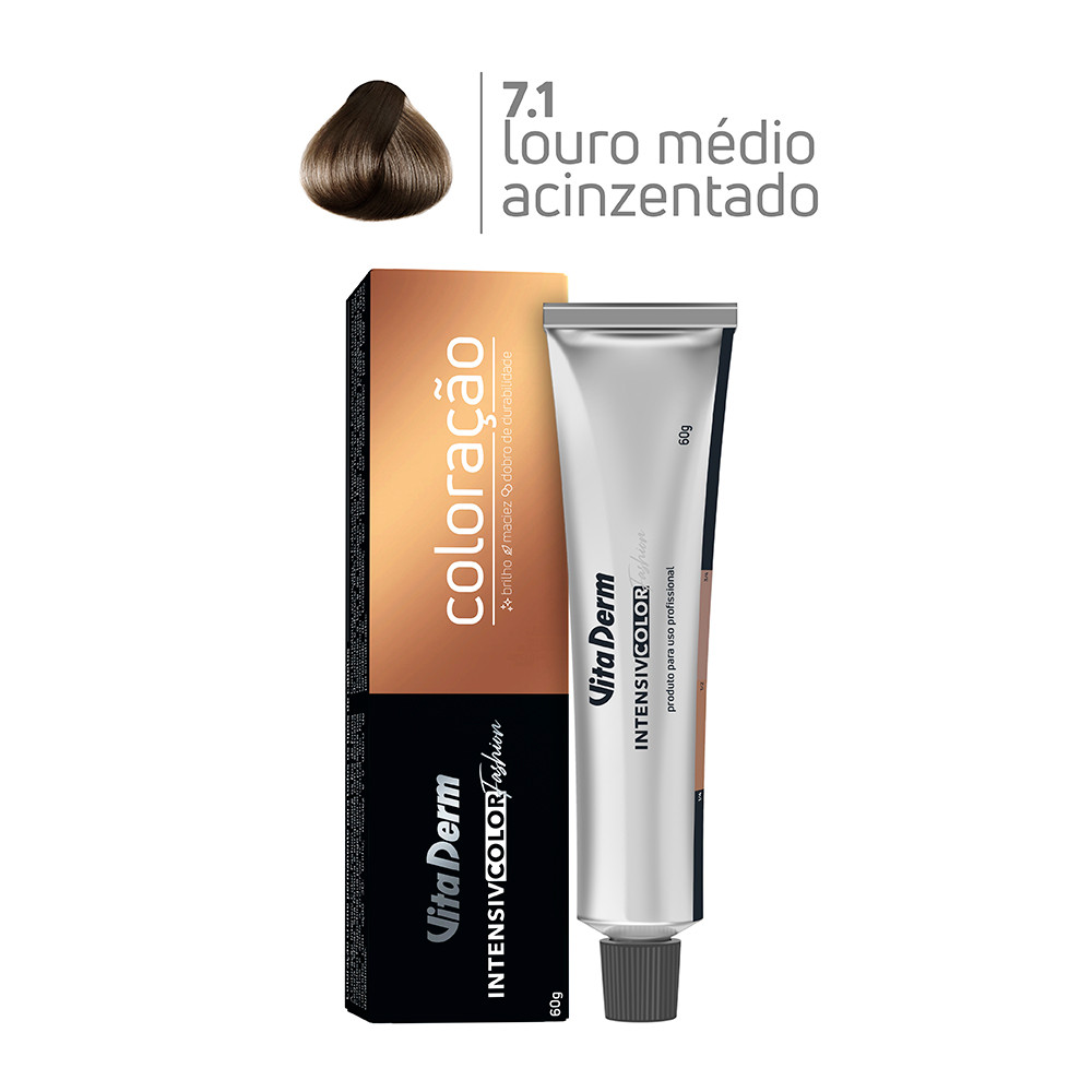 COLORAÇÃO VITA DERM 7.1 LOURO MEDIO ACINZENTADO PROFISSIONAL — imagem 2 de 2