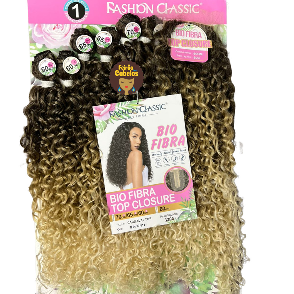 CABELO CARNAVAL BIO FIBRA TOP CLOUSURE COR MT4/27/613 (OMBRE LOIRO)