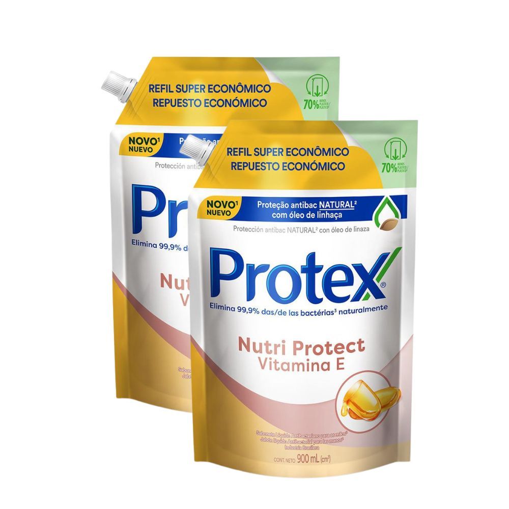 Kit 2 Sabonete Líquido Protex Nutri Protect Vitamina E 900ml em Oferta na Shopee