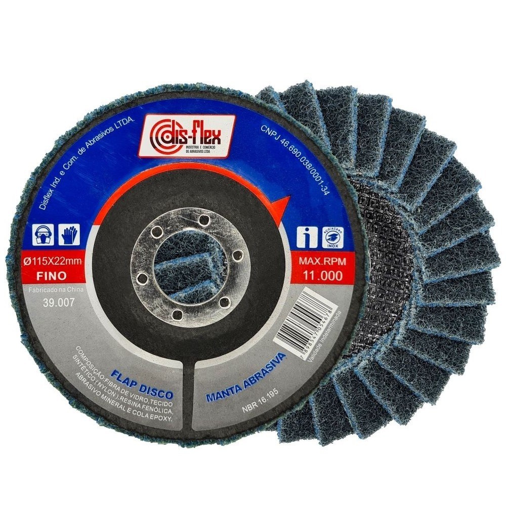 Disco de lixa flap disc manta abrasiva 4.1/2" fino Disflex em Oferta na Shopee