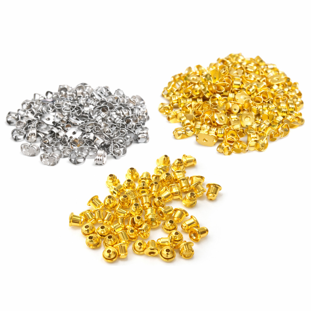 Kit Pares Tarraxa Aço Cirurgico Não Escurece Antialérgico Dourado Bala Borboleta