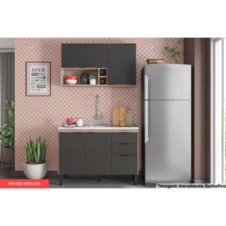 Cozinha Completa Firenze 2 Peças (1 Aéreo + 1 Balcão) CP11 Avena/Grafito - Demóbile em Oferta na Shopee