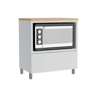 Balcão de Cozinha Marquesa Forno 1 Gaveta c/ Tampo 80cm Branca/Nature - Nesher em Oferta na Shopee