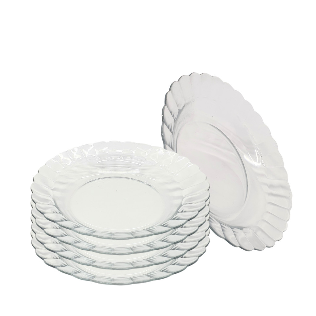 Jogo 6 Pratos Vidro Transparente Fundo Sopa 22 Cm Jantar em Oferta na Shopee