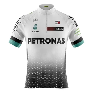 Camisa Ciclismo Masculina Dryfit Proteção UV Bike MTB Speed Petronas Branca
