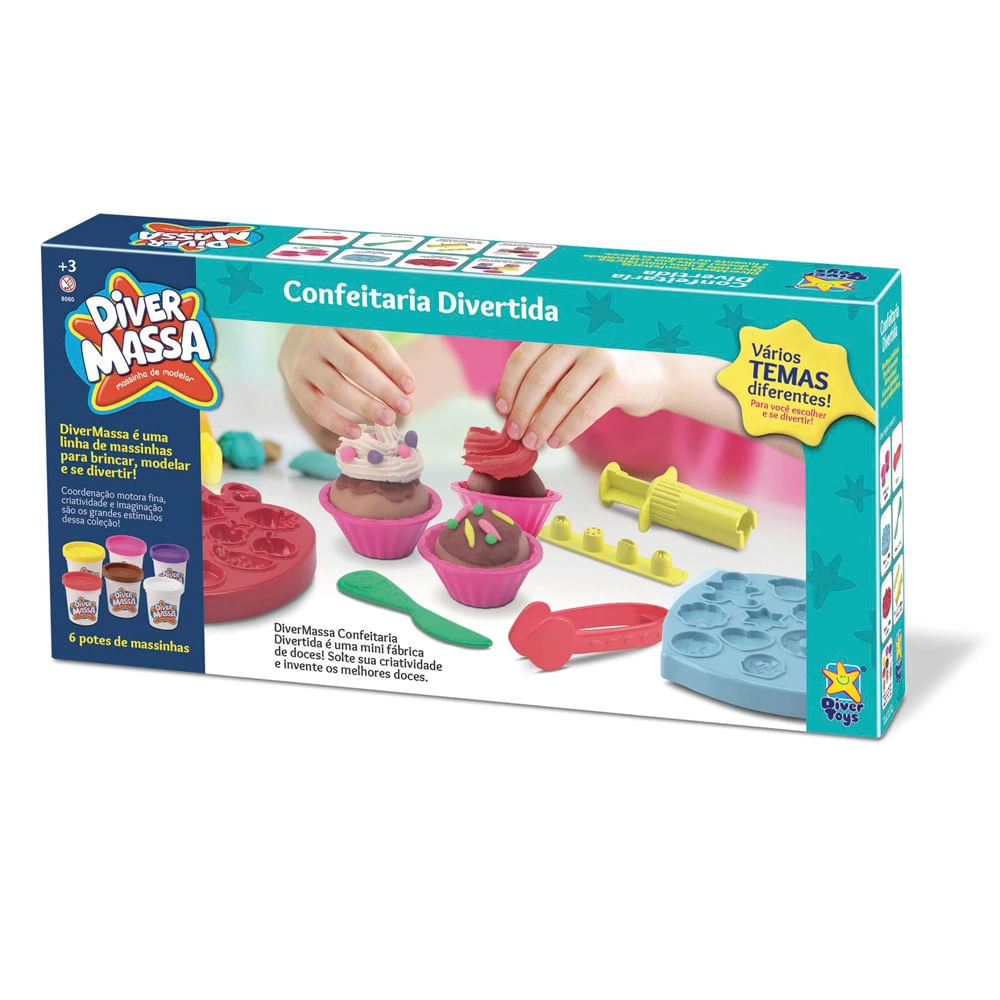 Massa de Modelar Infantil Divertoys Confeitaria Divertida em Oferta na Shopee
