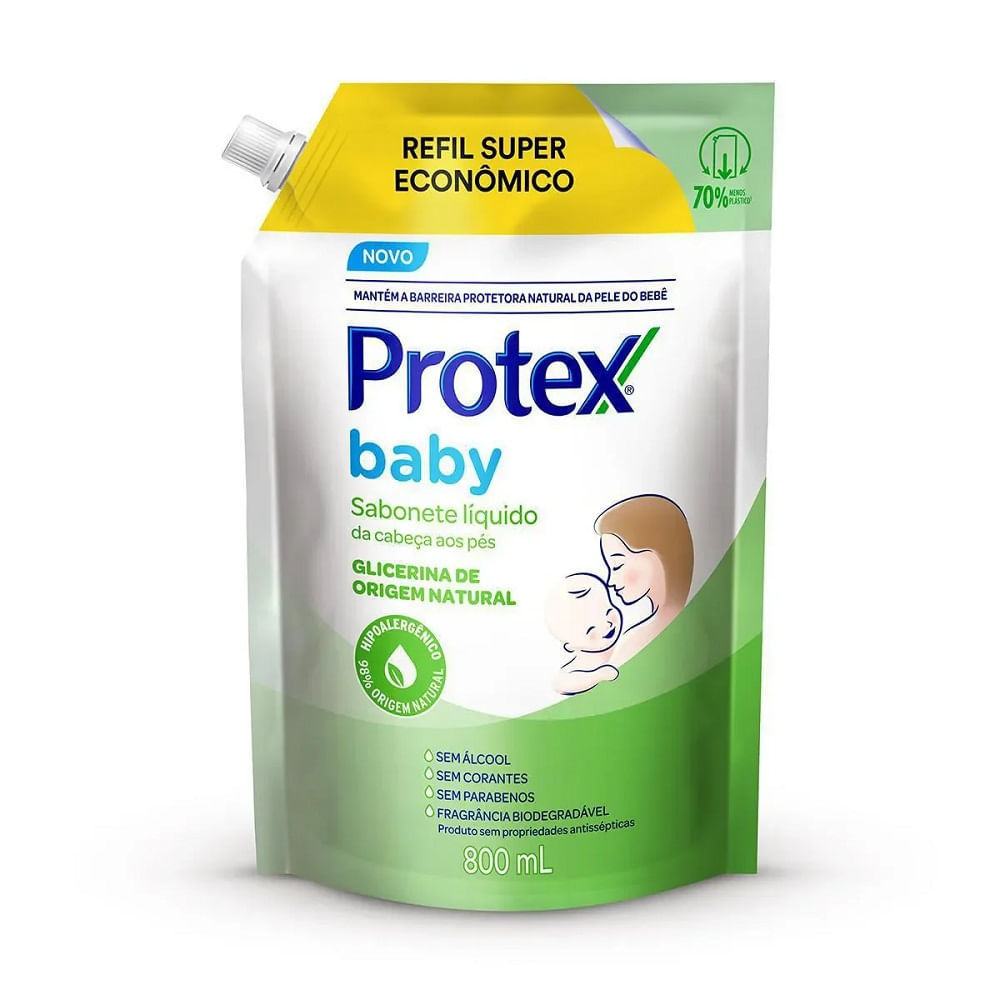 Sabonete Líquido Infantil Protex Baby Glicerina Refil 800ml em Oferta na Shopee