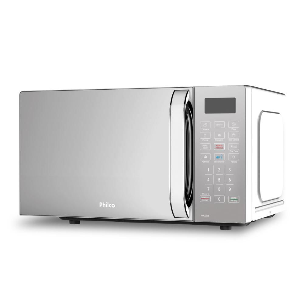 Micro-ondas 20 Litros Espelhado Philco Limpa Fácil PMO23EB Branca 127V em Oferta na Shopee
