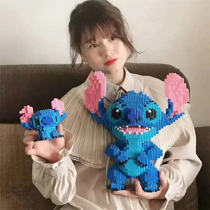Blocos de montar da Disney, novos, brinquedo de montar do Stitch gigante, presente de aniversário para crianças, brinque