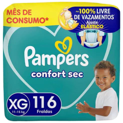 Fralda Pampers Confsec Jumbo Xg 116 Unidades