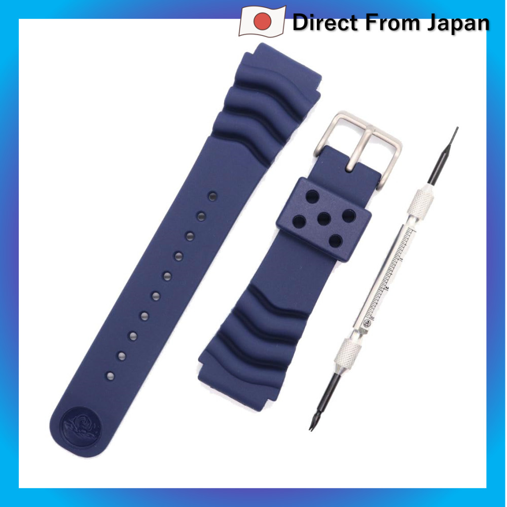 Pulseira de substituição Seiko de uretano de 22 mm para relógio de mergulho genuíno, azul-marinho, RS04K22NY1, inclui in