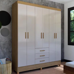 Guarda-Roupa Casal New Olimpia Plus 6 Portas 3 Gavetas Bartira