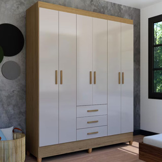 Guarda-Roupa Casal New Olimpia Plus 6 Portas 3 Gavetas Bartira