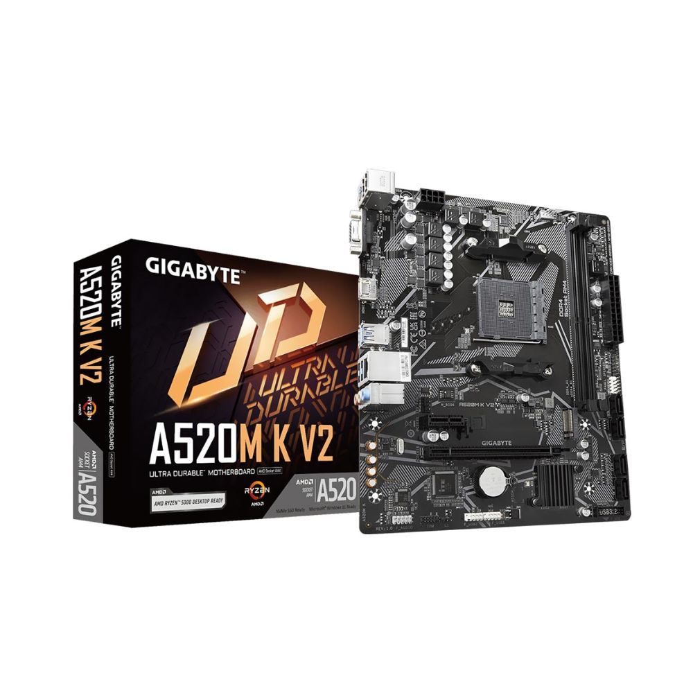 Placa-Mãe Gigabyte A520, AMD AM4, DDR4 - A520M-H