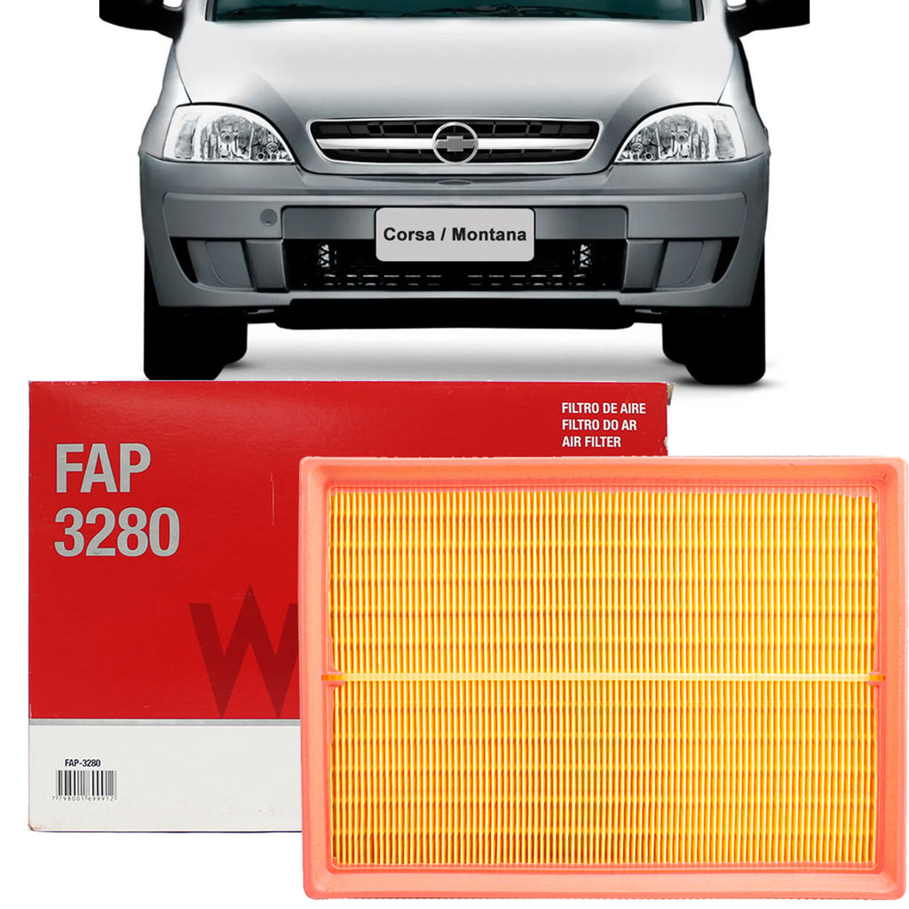 Filtro De Ar Wega Para Linha GM Corsa Frente Montana Meriva Montana G1 Até 2011