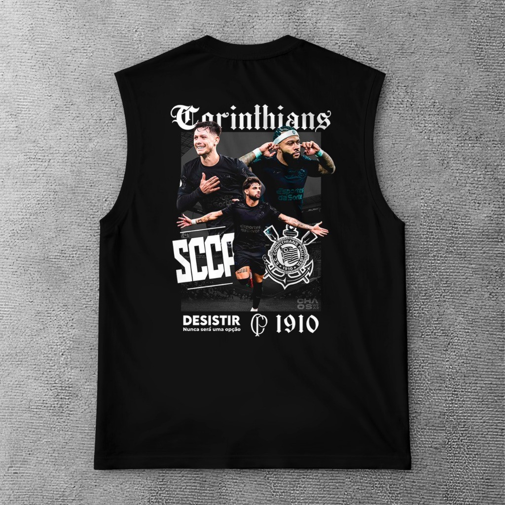 Camisa do Corinthians Regata Camiseta Masculina 100% algodão timão  camiseta de time casual promoção