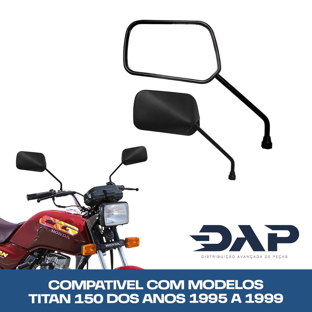 RETROVISOR MOTO HONDA TITAN 1995 A 1999 150 FORCE TEK QUALIDADE PREMIUM ORIGINAL