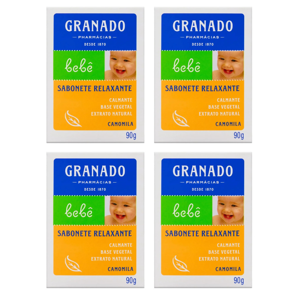 Kit C/ 4 Sabonete Granado em Barra Bebe Camomila Glicerina 90g