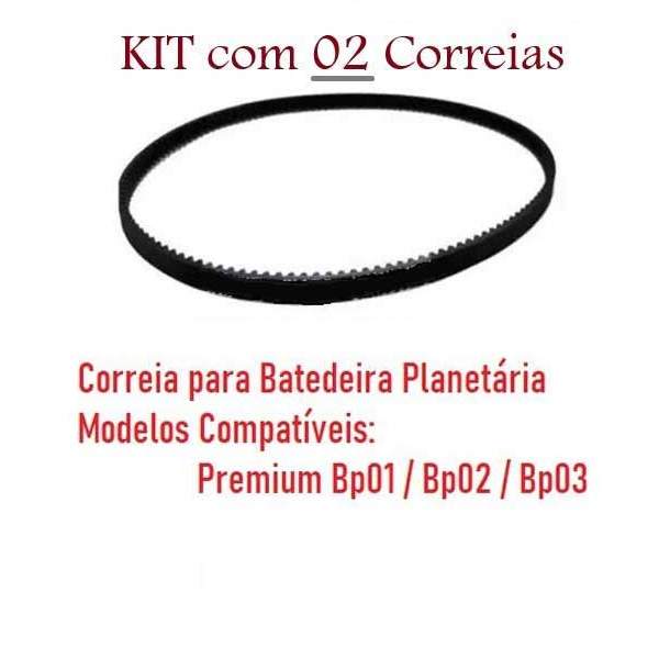 KIT com 02 CORREIA DENTADA para Batedeira Planetária MONDIAL PREMIUM Bp01 / Bp02 / Bp03