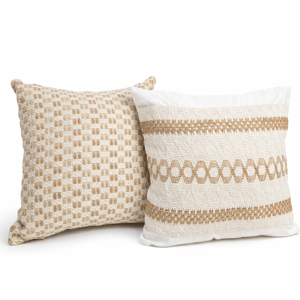 Capa Almofada Serenity Bordada Sofisticada 45x45 Ziper Invisivel Jolitex