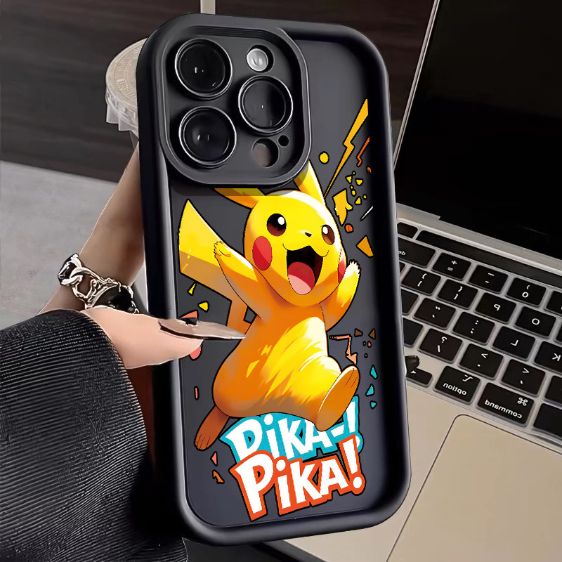 Capinha de Pokémon Pikachu para iPhone 11 13 x xr xs max 12 14 15 16 pro max 7 15 Plus 12 pro capa anti impacto