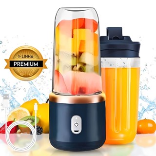 Espremedor Elétrico 2 Copos 400ML 6 Lâminas Portátil Recarregável Premium em Oferta na Shopee
