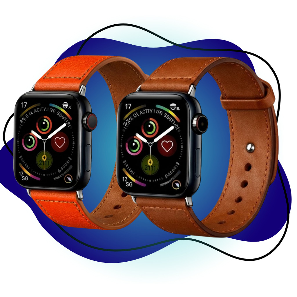 Pulseira Couro Premium Para Apple Watch Fecho Pino E Encaixe