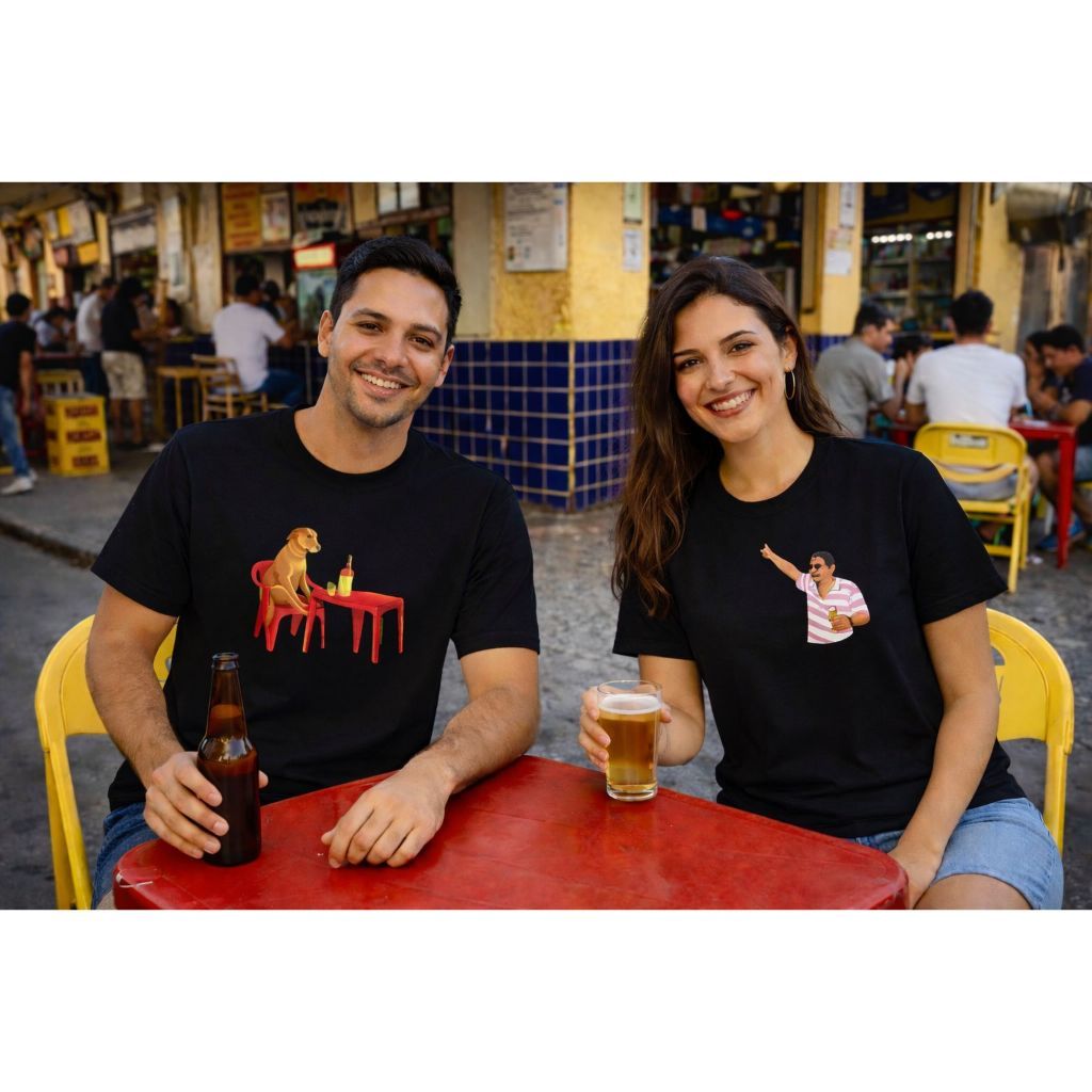 Kit 2 Camisetas Unissex Estampada Personagem 100% Algodão Memes Brasil
