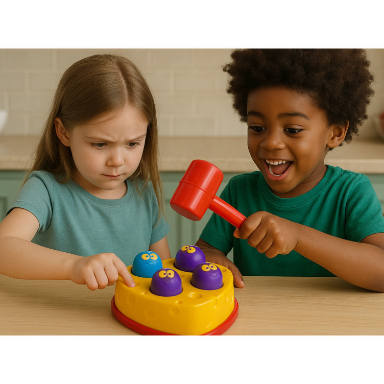 Brinquedo Bate Rato com Martelo Estimula Bebê Chocalho Bolinha Presente Interativo Achadinhos