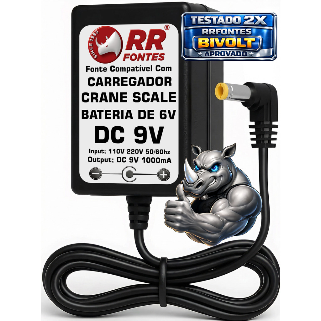 Fonte 9V Carregador Para Balança Suspensa Crane Scale Líder Luuk Young OCS VETEK GLOBAL KERN BRECKELL IBOA TCS