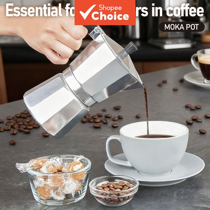  Cafeteira de alumínio octogonal, cafeteira moka, cafeteira italiana