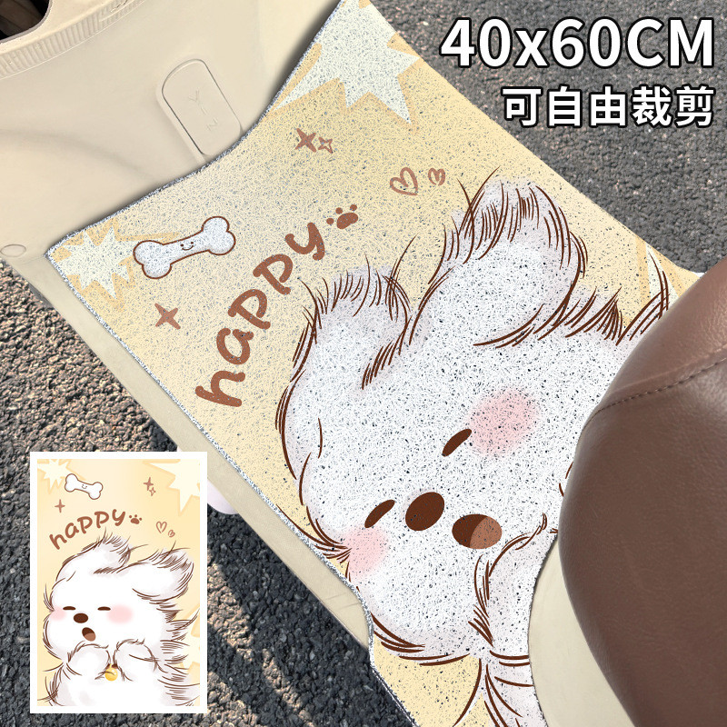 Tapetes de seda para veículos elétricos, design de desenho animado fofo, podem ser cortados sob medida, resistentes a ar