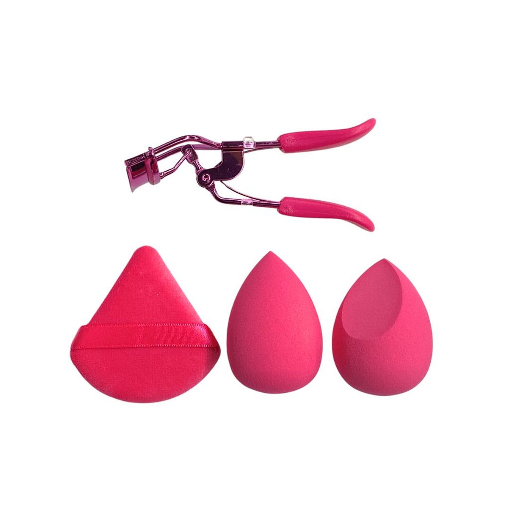 Kit 3 Esponjas de Maquiagem + Curvador de Cílios - Marca Sabrina Sato (CORES SORTIDAS)