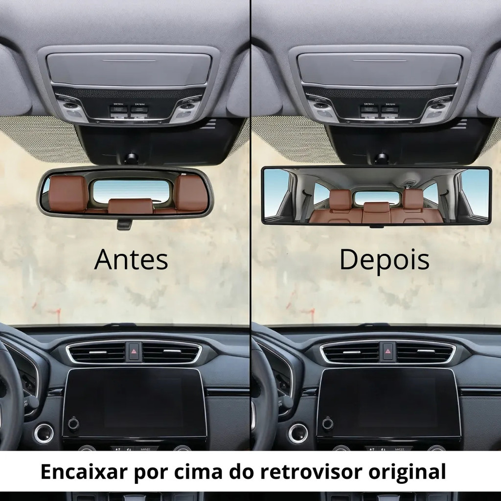 Retrovisor Panorâmico Convexo Universal 30cm Anti Ponto Cego — imagem 2 de 2