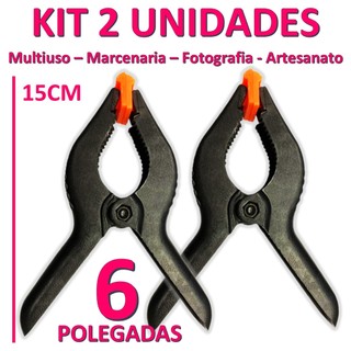 Kit 2 Pregador Grampo Sargento Garra Presilha Tamanho 6 Polegadas Fundo Foto e Marcenaria