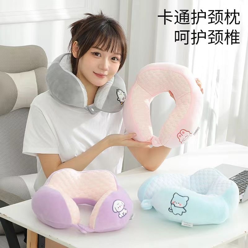 [Estoque pronto] Travesseiro em forma de U Proteção para pescoço Almofada para coluna Cervical Travesseiro de proteção p