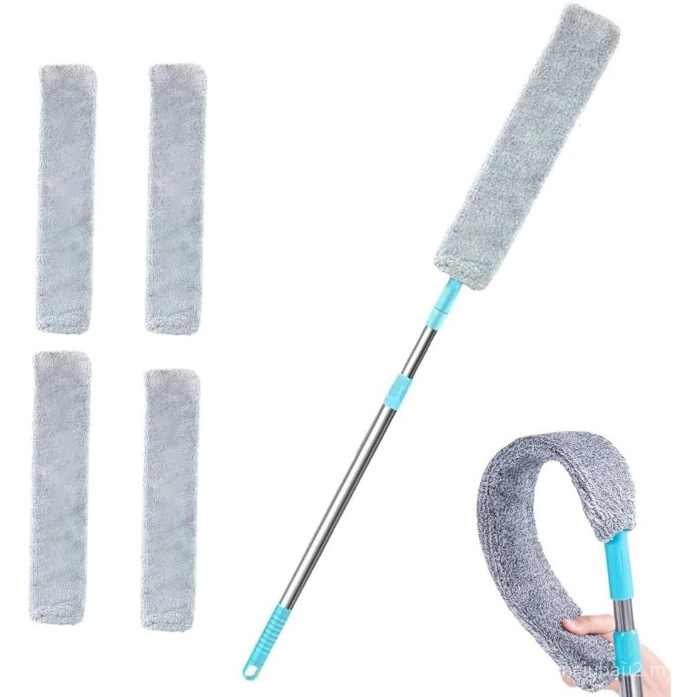 Espanador Retrátil para Fendas com Cabo Extensor de 60", Escova Flexível de Microfibra para Debaixo de Eletrodomésticos,