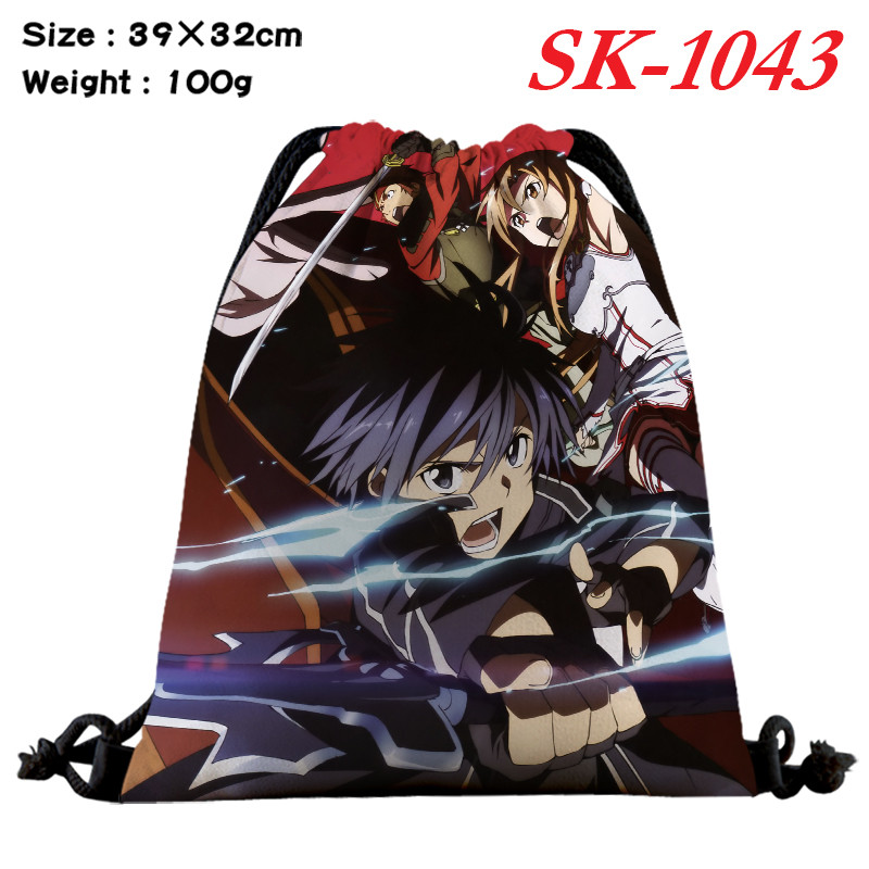 Sword Art Online Cartoon Color Canvas Kids Bolsa Com Cordão De Estudante Presentes