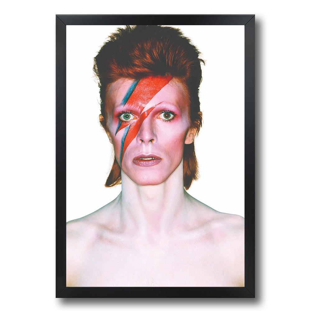 Quadro com Moldura David Bowie Stardust Chameleon Sala e Quarto Pôster Preta