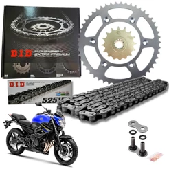 KIT RELAÇÃO TRANSMISSÃO DID PREMIUM COM RETENTOR YAMAHA XJ6 F XJ6 N 2010 A 2019 46D 14T / 520X118