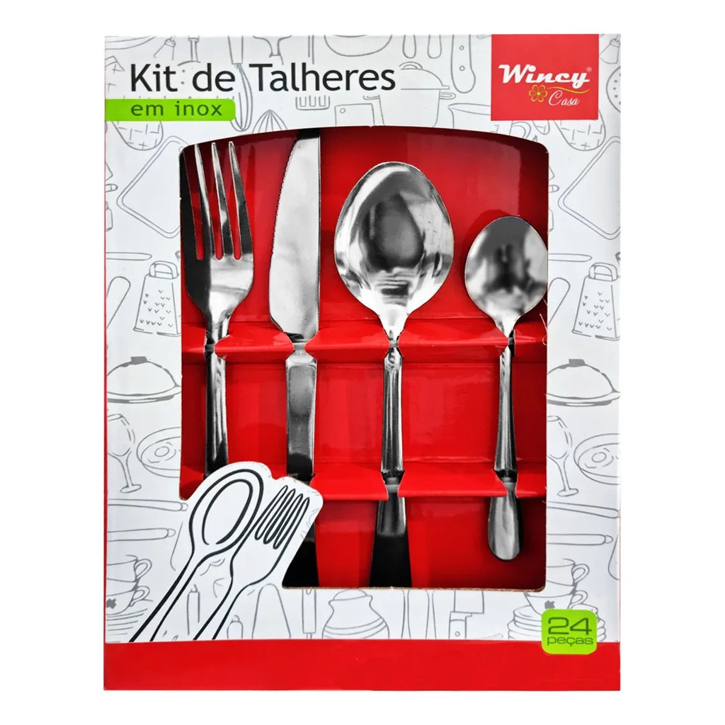 Kit Talheres Cuisine Em Aço Inox 24 Peças - Wincy