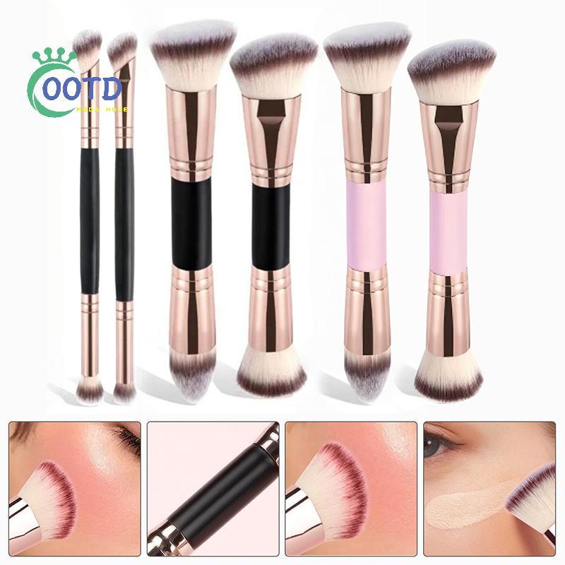 Moda Hoje 1/2/5PCS Pincel De Maquiagem De Base Contorno Superior Plano/Ângulo De Ponta Dupla Para Mistura De Beleza Crem