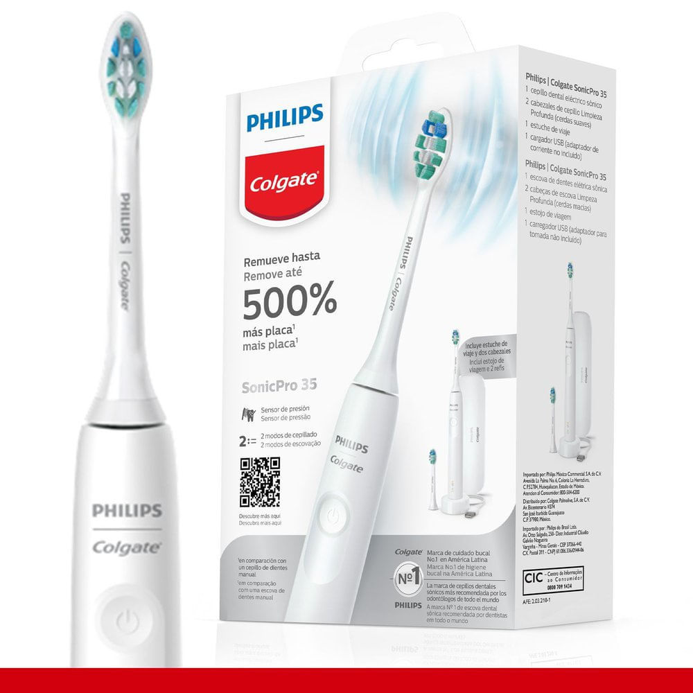Escova de Dente Elétrica Philips Colgate Sonic PRO 35 Recarregável 1 Unidade