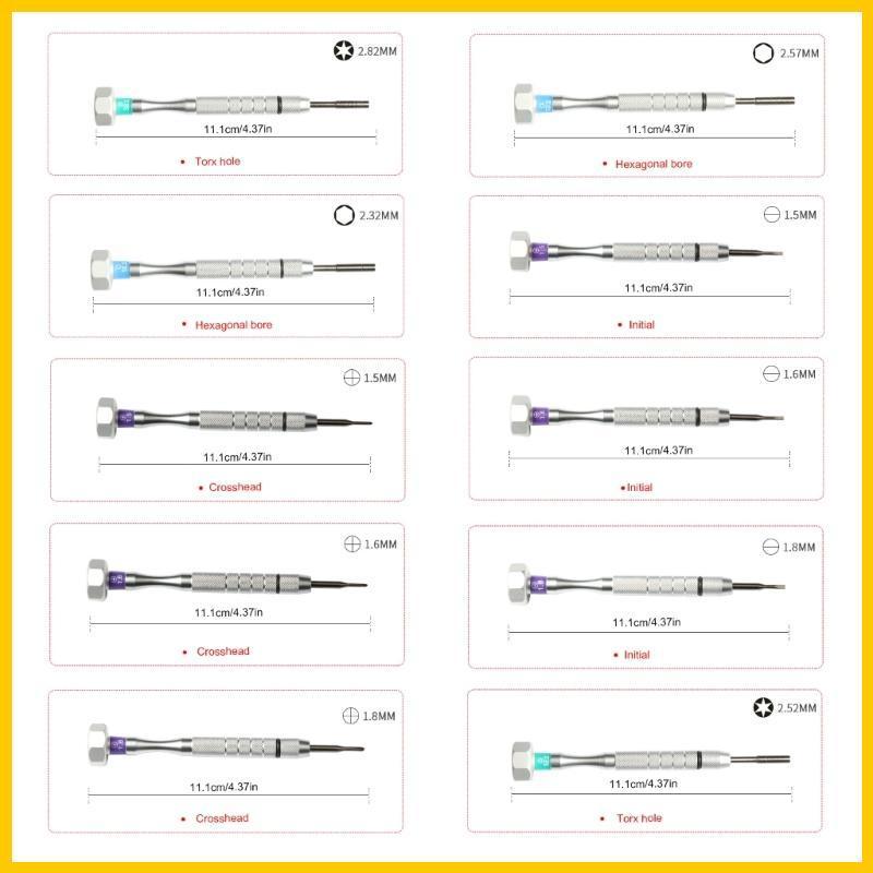 Kit Reparo Óculos Multitamanho Viv Ferramenta Chave Fenda Aço Para Fixação