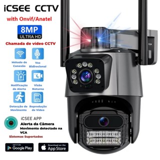 ICSEE ou V380 4K 6MP Câmera de Segurança 2 Lentes Com Audio e Microfone Câmera 360 Graus Wifi/4G em Oferta na Shopee