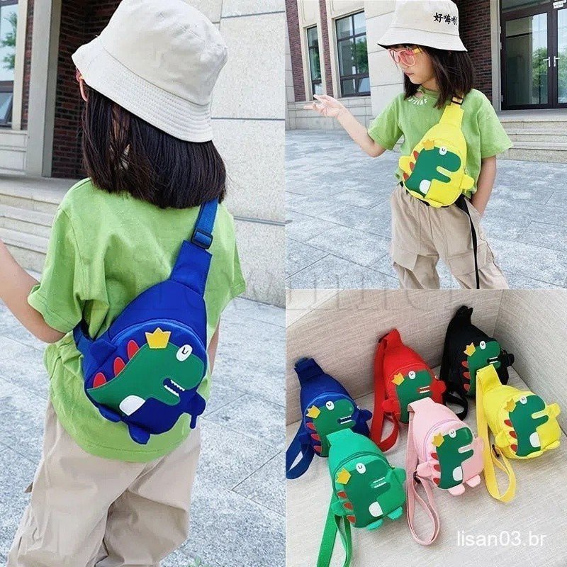 Multi-função impermeável alças de ombro dos desenhos animados dinossauro crianças moda bonito esporte viagem saco de pas