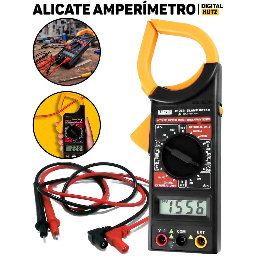 Alicate Amperímetro Digital Profissional Medidor De Corrente Tensão Resistência E Continuidade em Oferta na Shopee